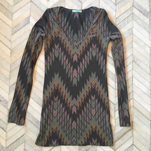 Karlie Long Sleeve Chevron Dress - Large
